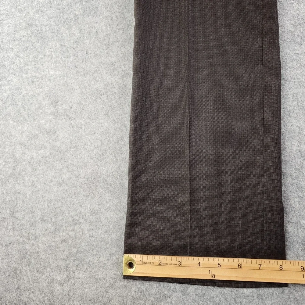 Banana Republic Dress Pants Mens 34x30 Slim Fit Brown 100% Wool Flat Front Check